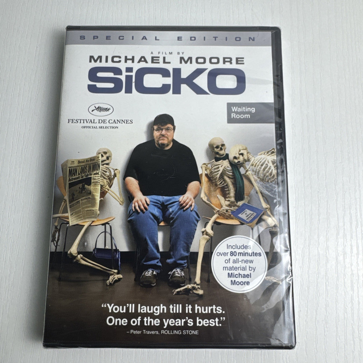 Assorted 4-DVD lot featuring Sicko, Something's Gotta Give, 6 Week Body Makeover, and The Great Deceiver, factory sealed.