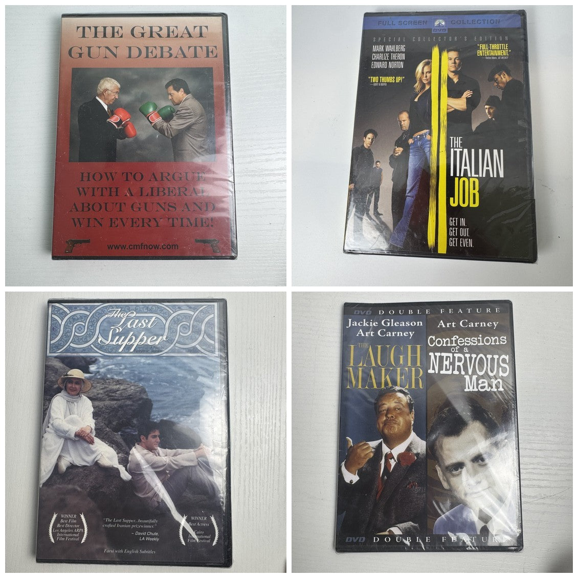 Set of 4 factory-sealed brand new movie DVDs including The Italian Job Special Collector's Edition and foreign film titles.