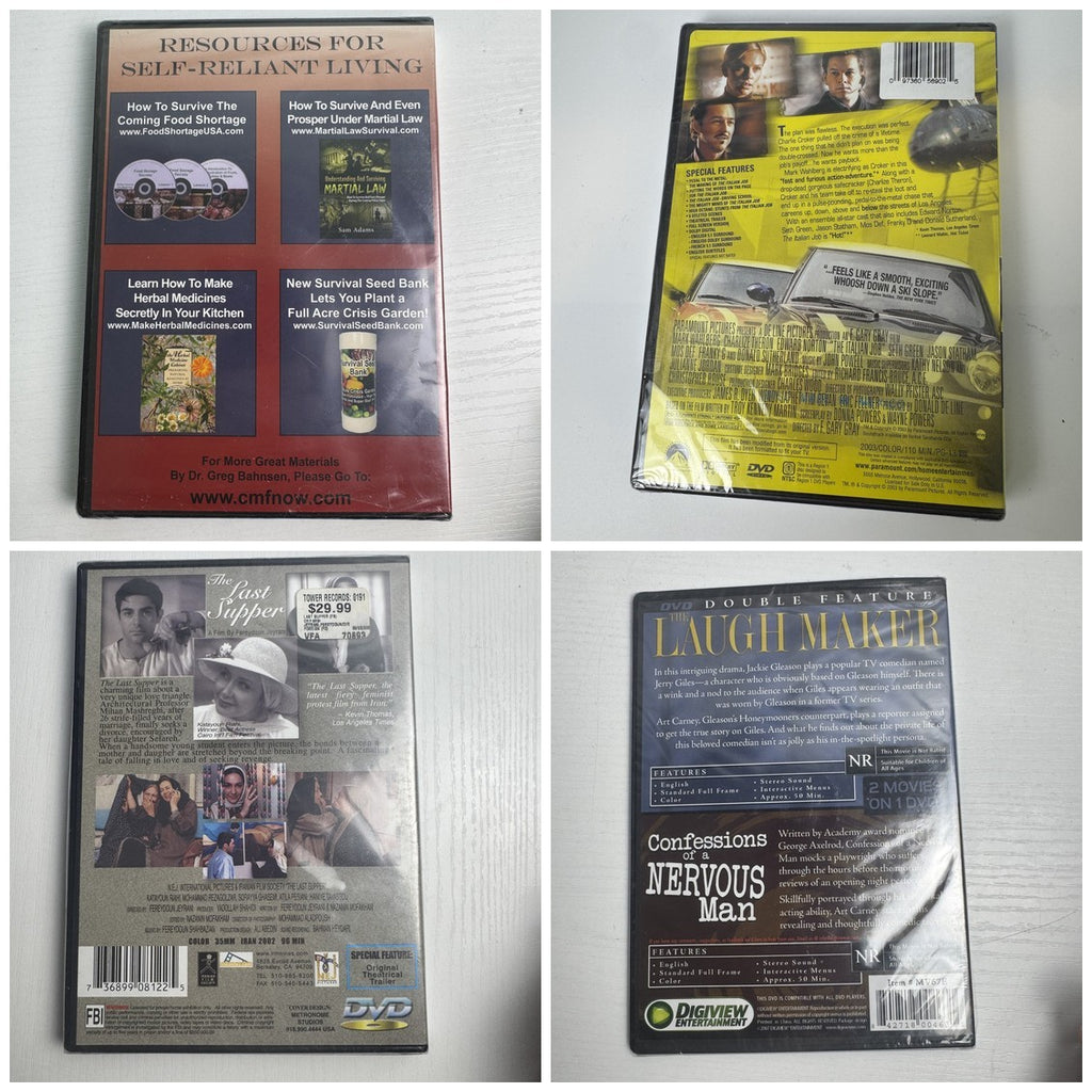 Set of 4 factory-sealed brand new movie DVDs including The Italian Job Special Collector's Edition and foreign film titles.