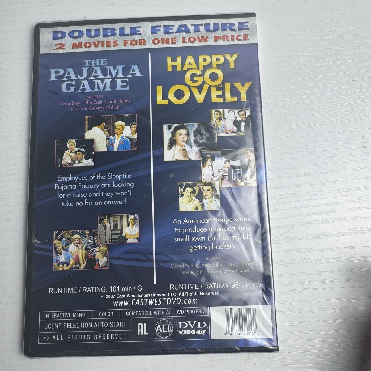 Brand new factory sealed 4-movie DVD lot featuring Lord of the Rings, Matrix sequels, and Doris Day double feature