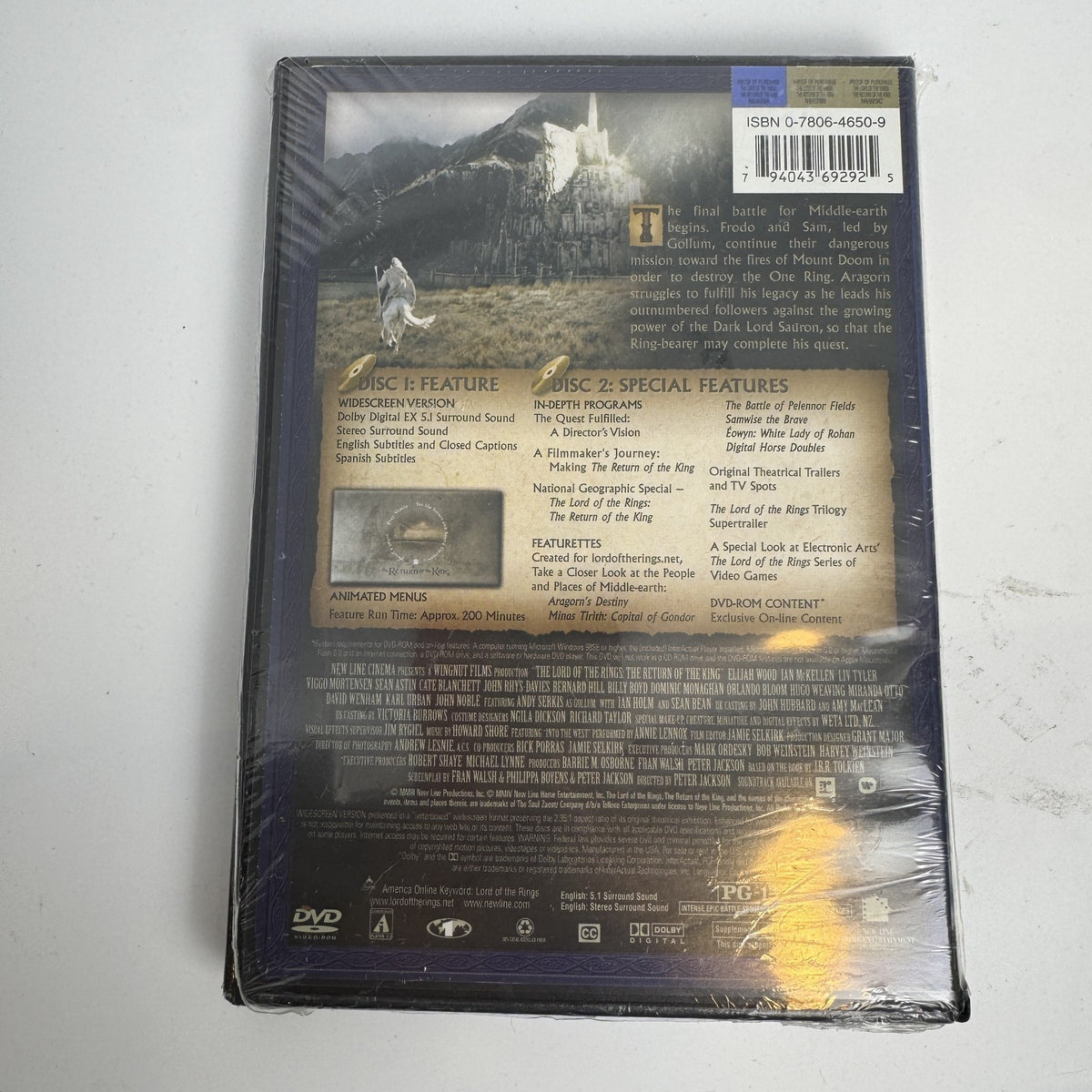 Brand new factory sealed 4-movie DVD lot featuring Lord of the Rings, Matrix sequels, and Doris Day double feature