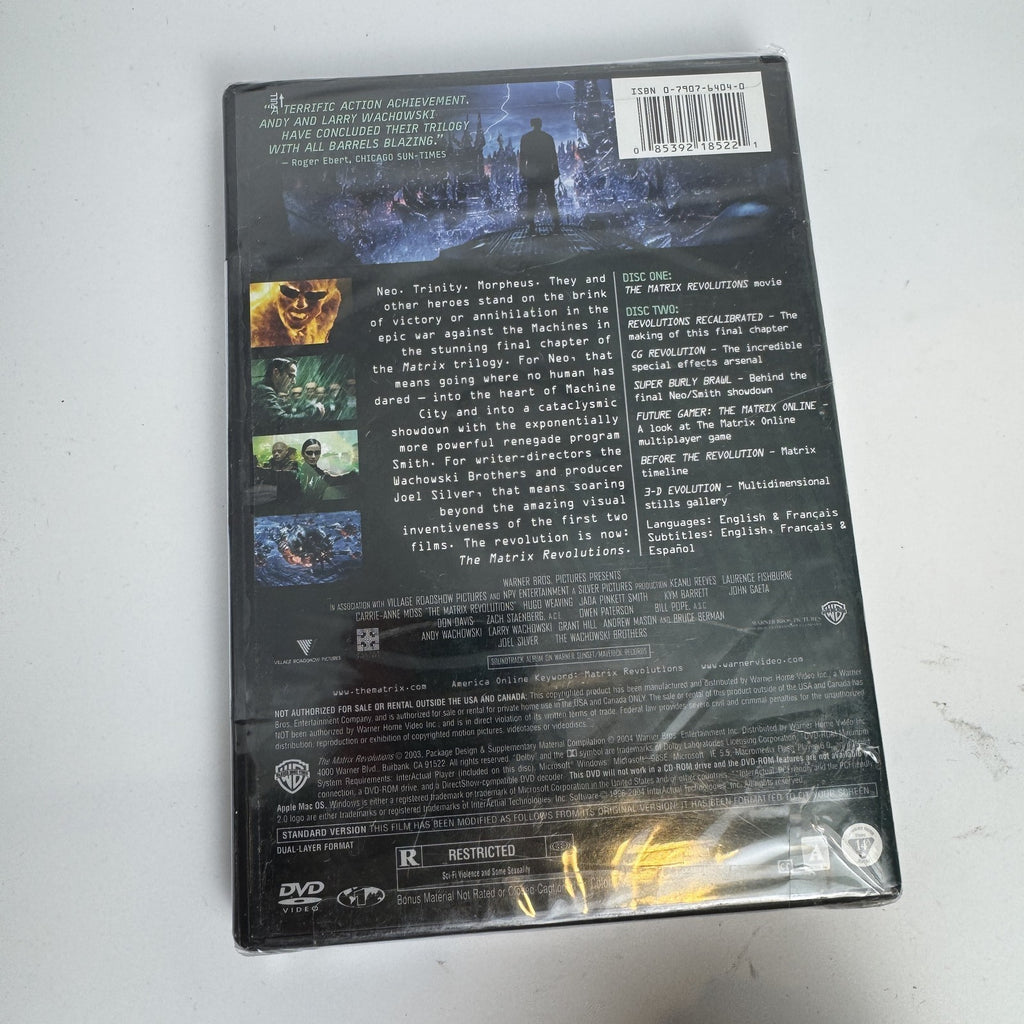 Brand new factory sealed 4-movie DVD lot featuring Lord of the Rings, Matrix sequels, and Doris Day double feature