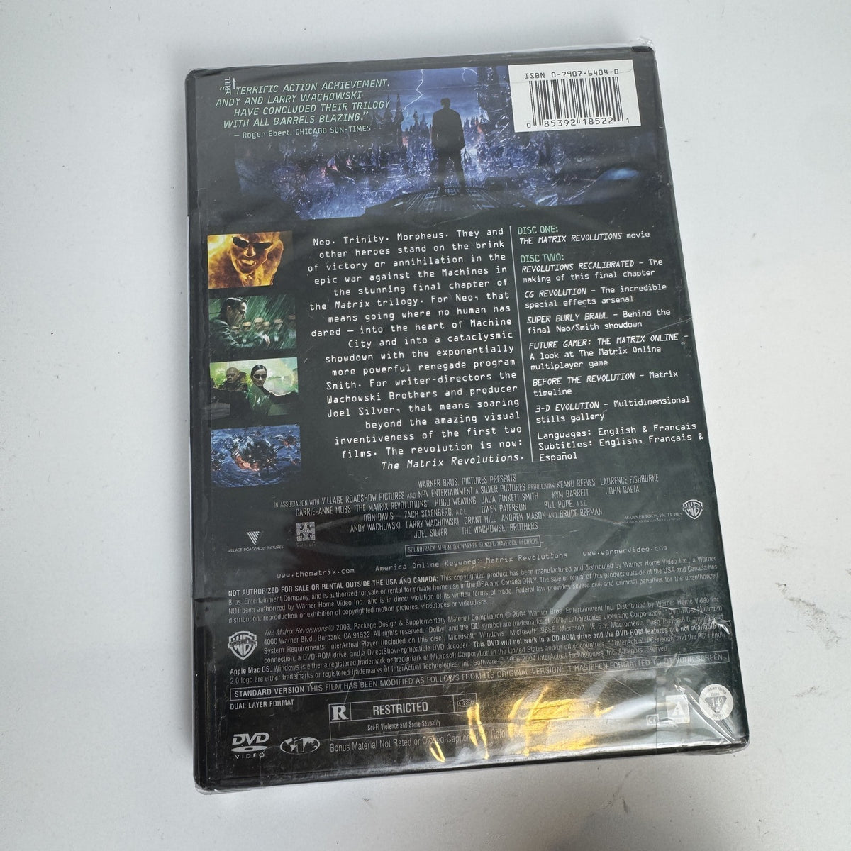 Brand new factory sealed 4-movie DVD lot featuring Lord of the Rings, Matrix sequels, and Doris Day double feature