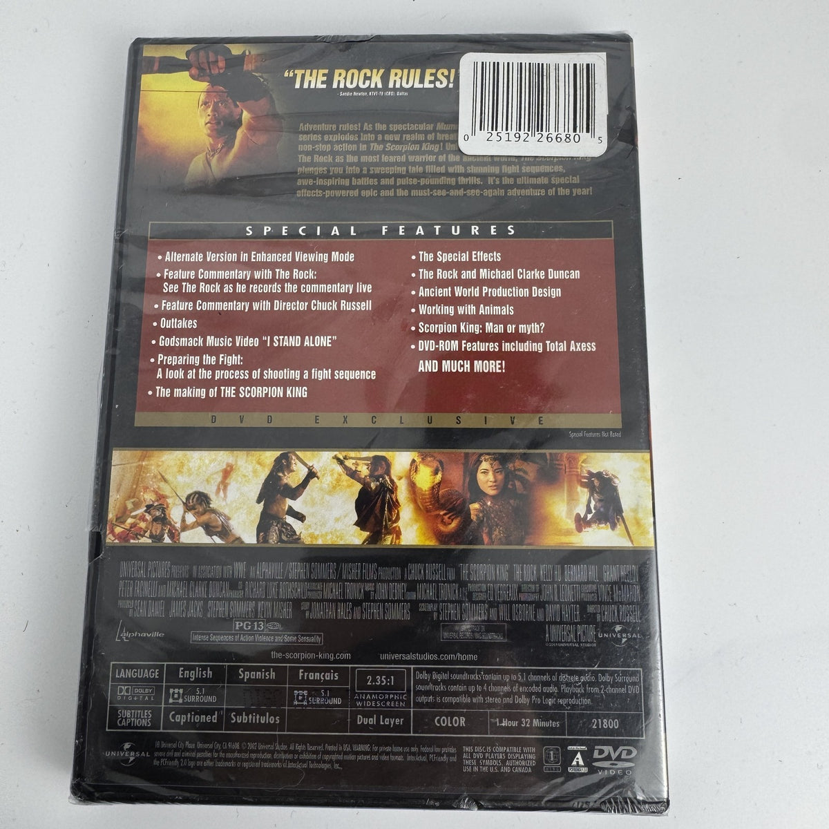 Four brand new factory-sealed DVDs including The Scorpion King Collector's Edition and The Retrievers family comedy.