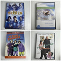 Factory sealed 4-disc DVD lot including The White River Kid, The Seeker, The Three Stooges Festival, and Sleep AdvisoRx