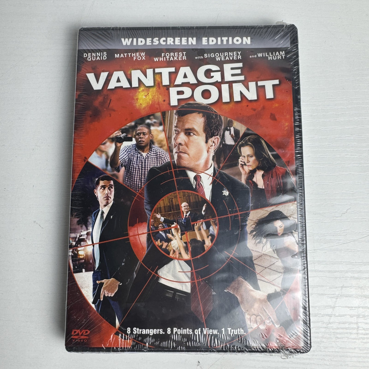Lot of 4 brand-new factory-sealed DVDs featuring Under the Tuscan Sun, Vantage Point, and Charlie Chaplin.