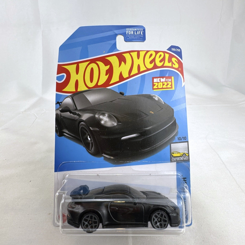 Set of 9 unopened Hot Wheels Factory Fresh 1:64 scale diecast sports cars including Porsche 911 GT3 and Corvette ZR1.