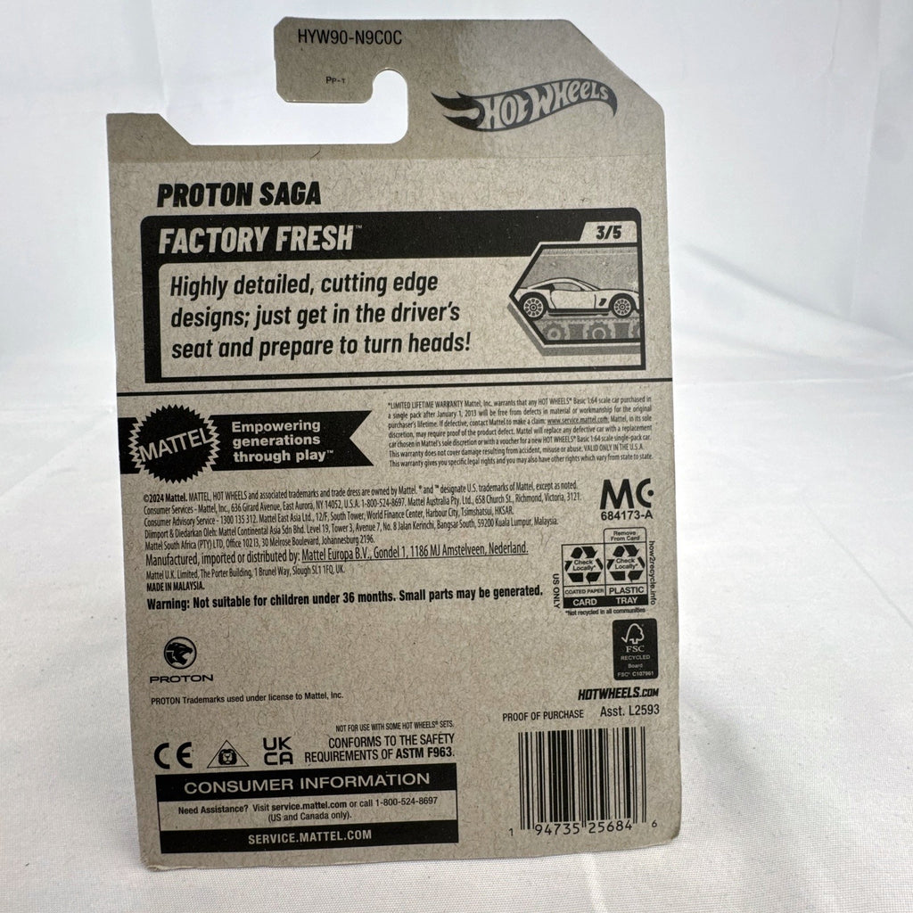 Hot Wheels Factory Fresh 1:64 6-car diecast lot including Nissan Z Proto, Volvo 850 Estate, Land Rover, and Lucid Air.