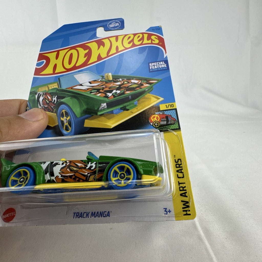 Hot Wheels HW Art Cars 9 diecast car lot including Raijin Express Humvee and 70s Van factory sealed on original cards