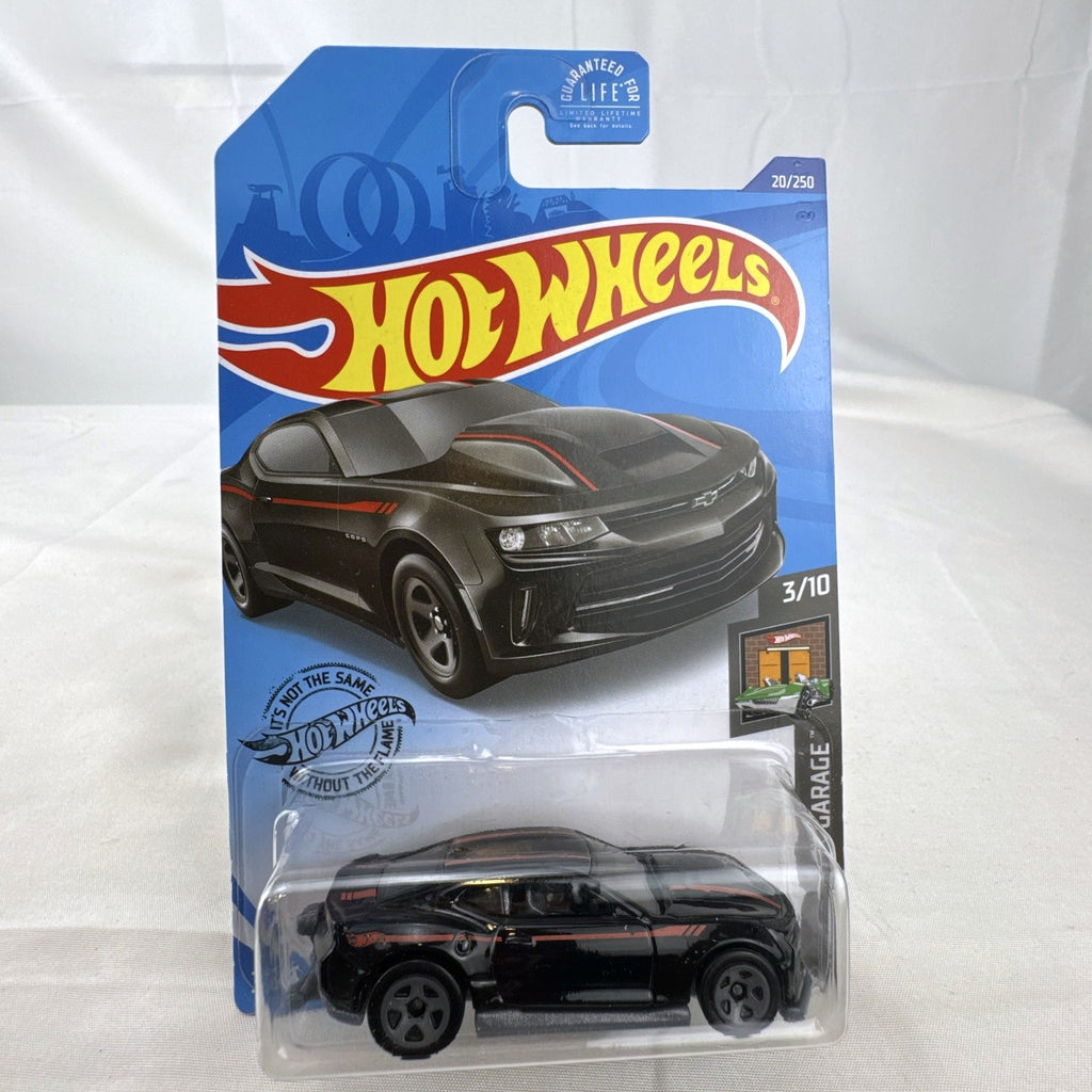 Hot Wheels HW Dream Garage 9-car diecast muscle car lot featuring Chevrolet and Ford models sealed on card.