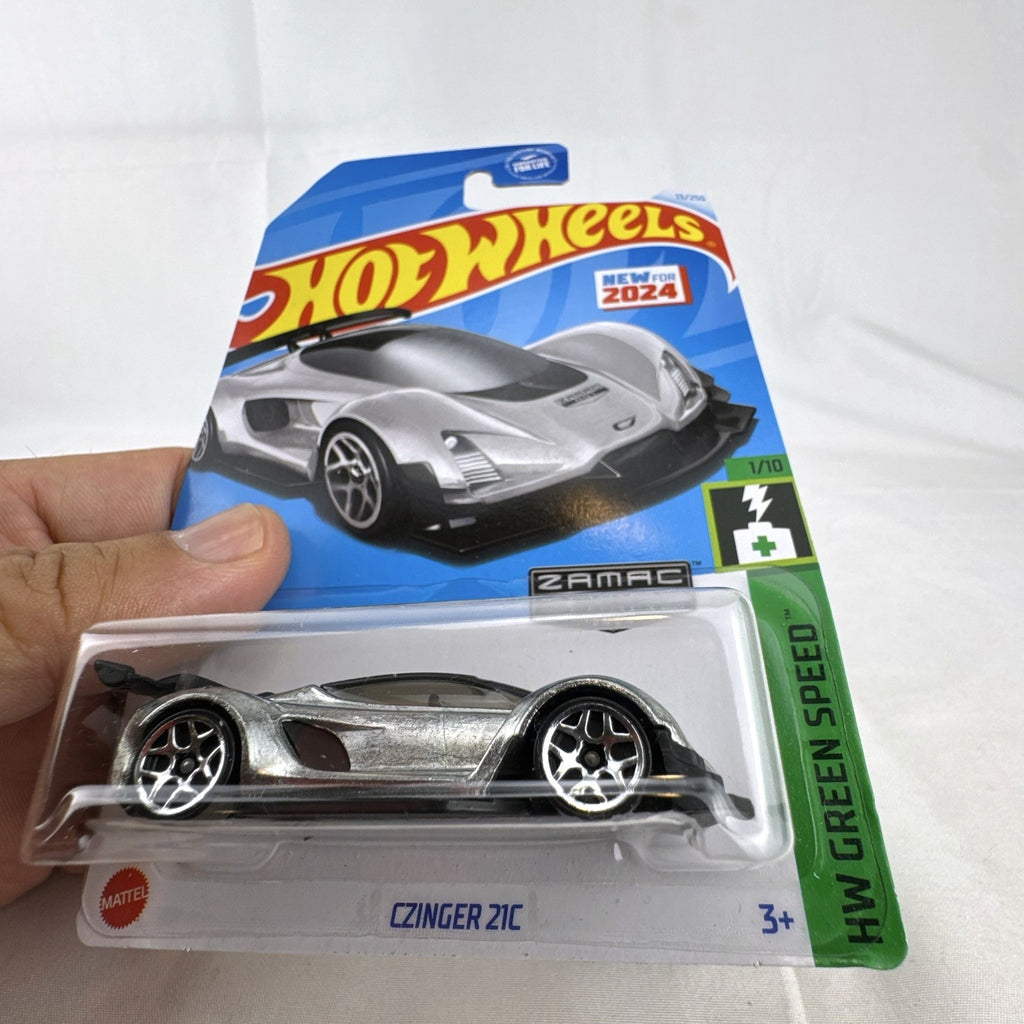 Set of 7 factory-sealed Hot Wheels HW Green Speed 1:64 diecast cars including GMC Hummer EV and Czinger 21C