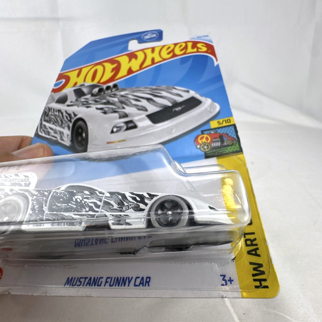 Hot Wheels 1:64 scale HW Art Cars 6-car diecast lot including DeLorean and Dodge Charger in original blister packs