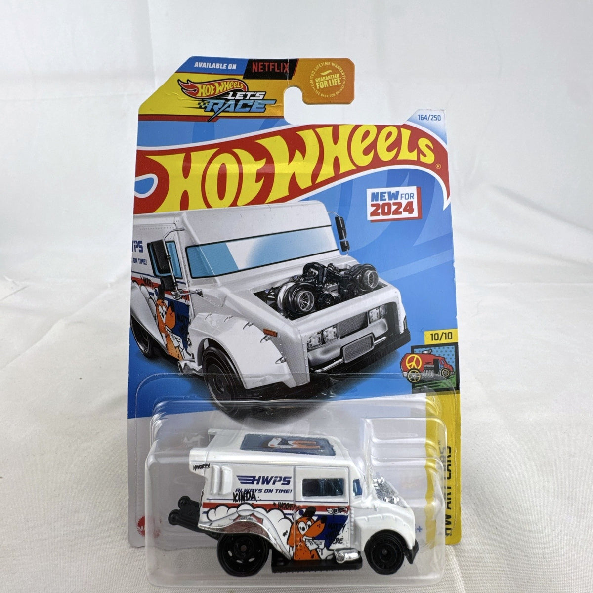 Hot Wheels 1:64 scale HW Art Cars 6-car diecast lot including DeLorean and Dodge Charger in original blister packs