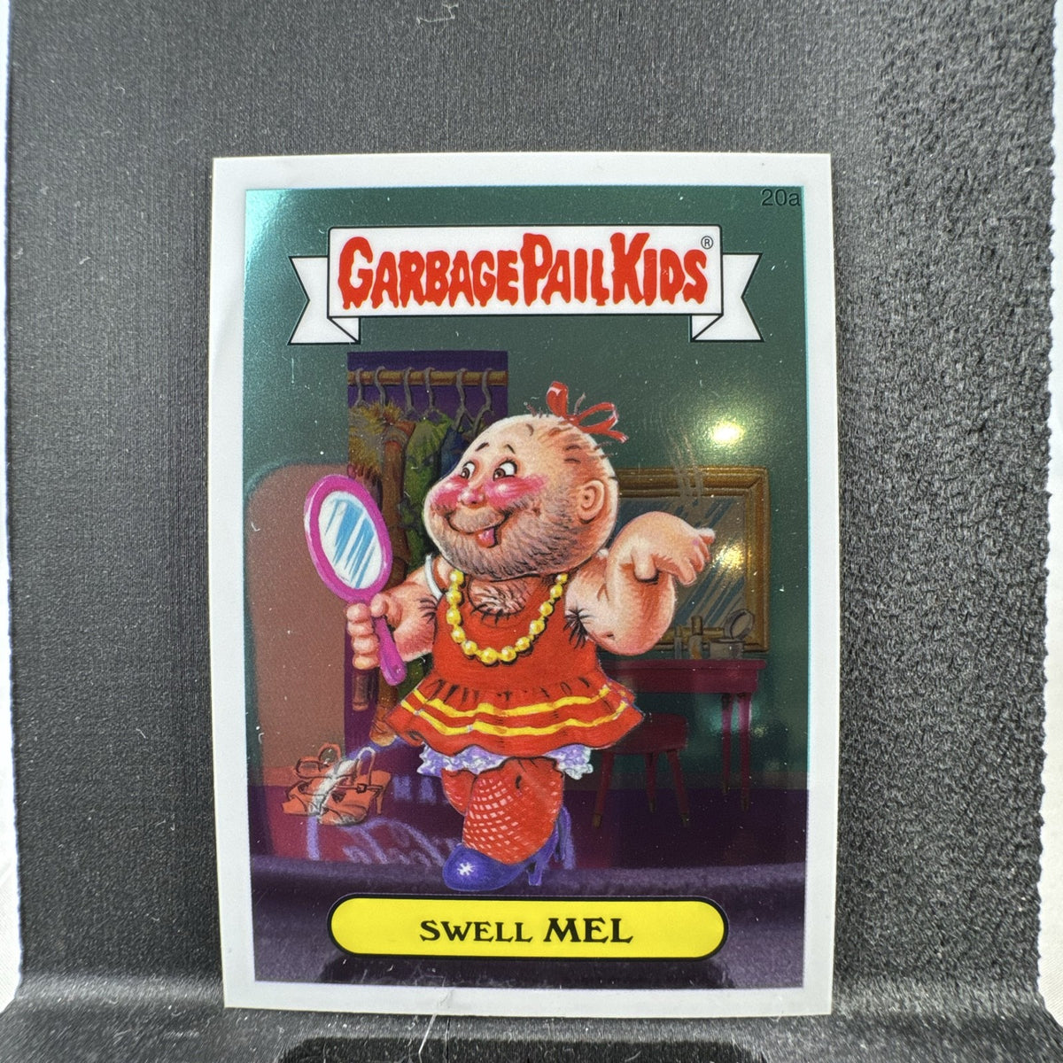 2013 Topps Garbage Pail Kids Chrome Series 1 Swell Mel 20a sticker card front
