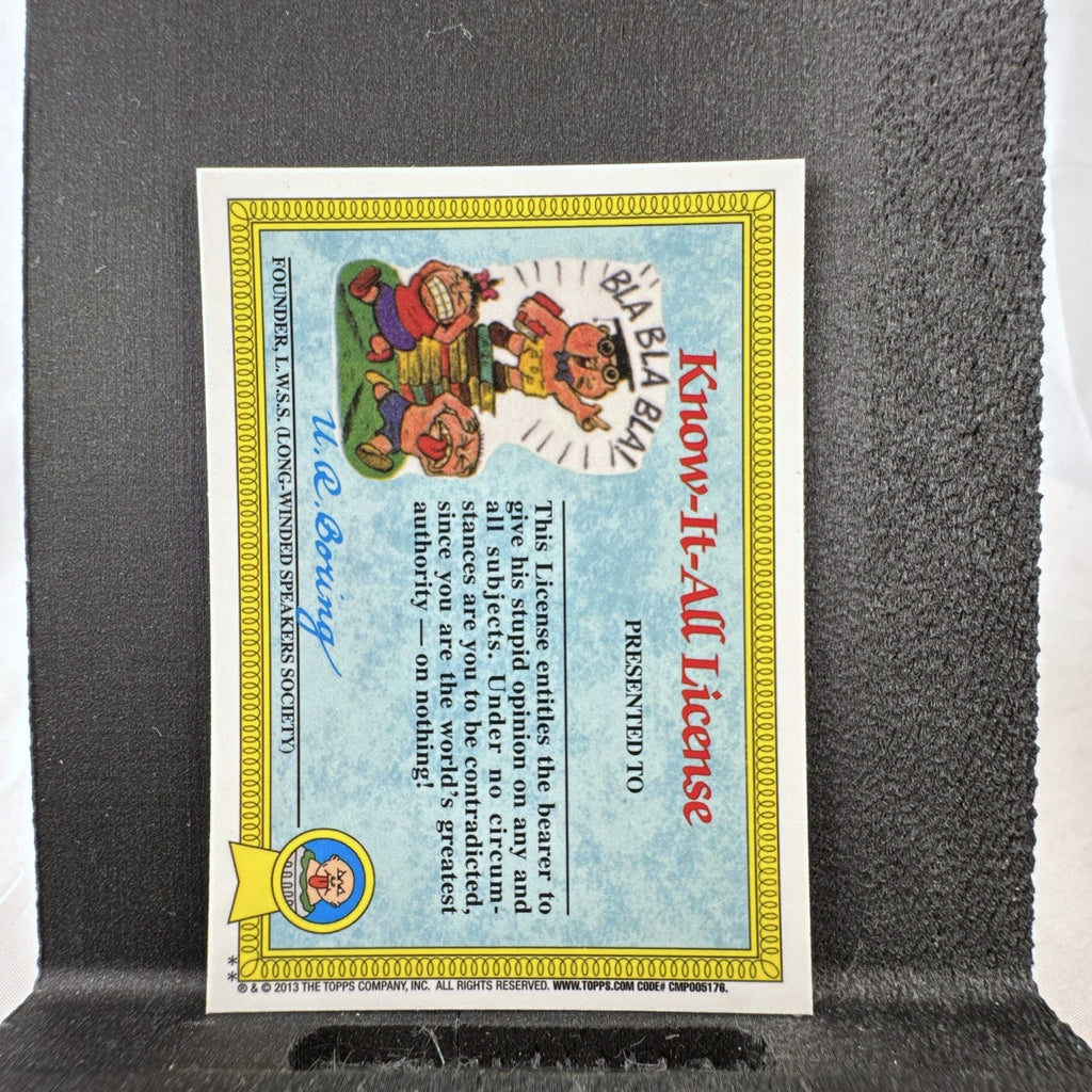2013 Topps Garbage Pail Kids Chrome Series 1 Busted Bob #6b sticker trading card