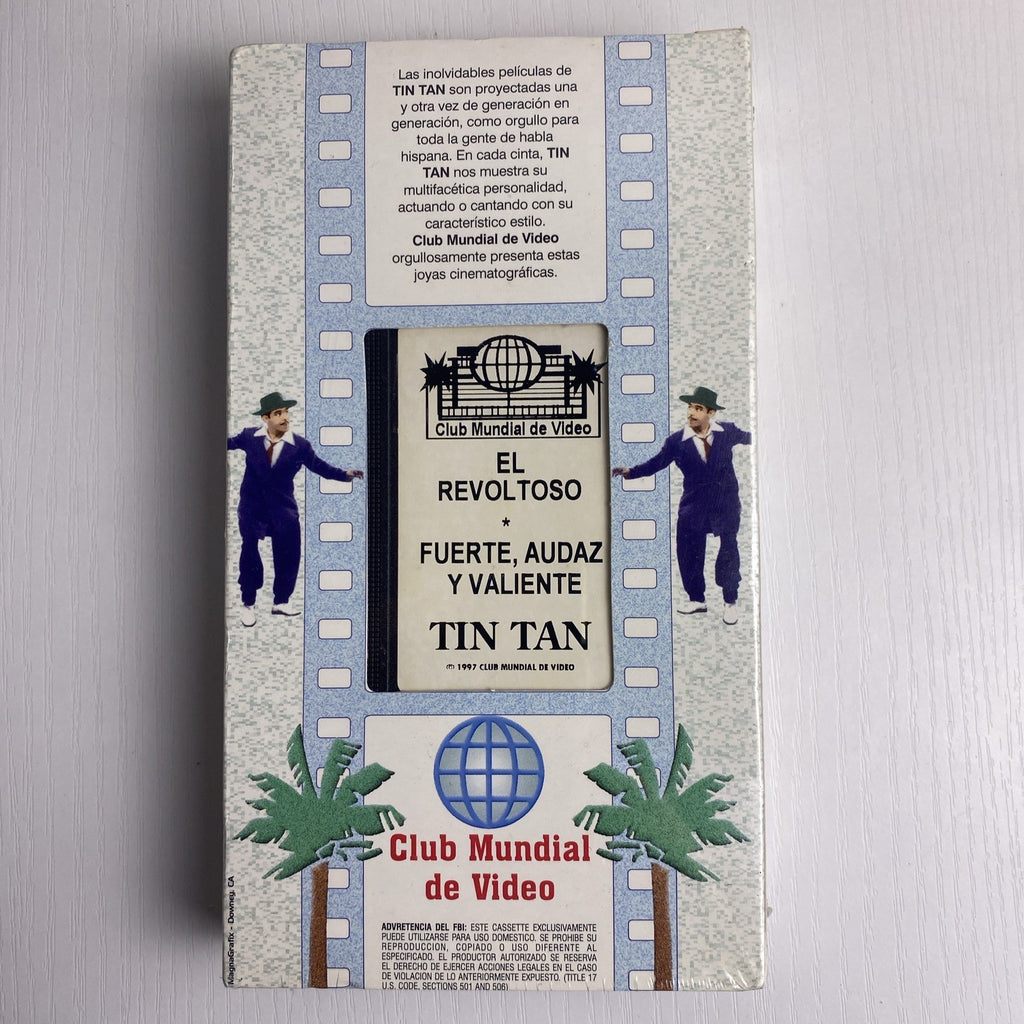 Sealed 1997 Tin Tan Musico Poeta Y Loco VHS cassette tape slipcover by Club Mundial De Video in original shrink wrap.