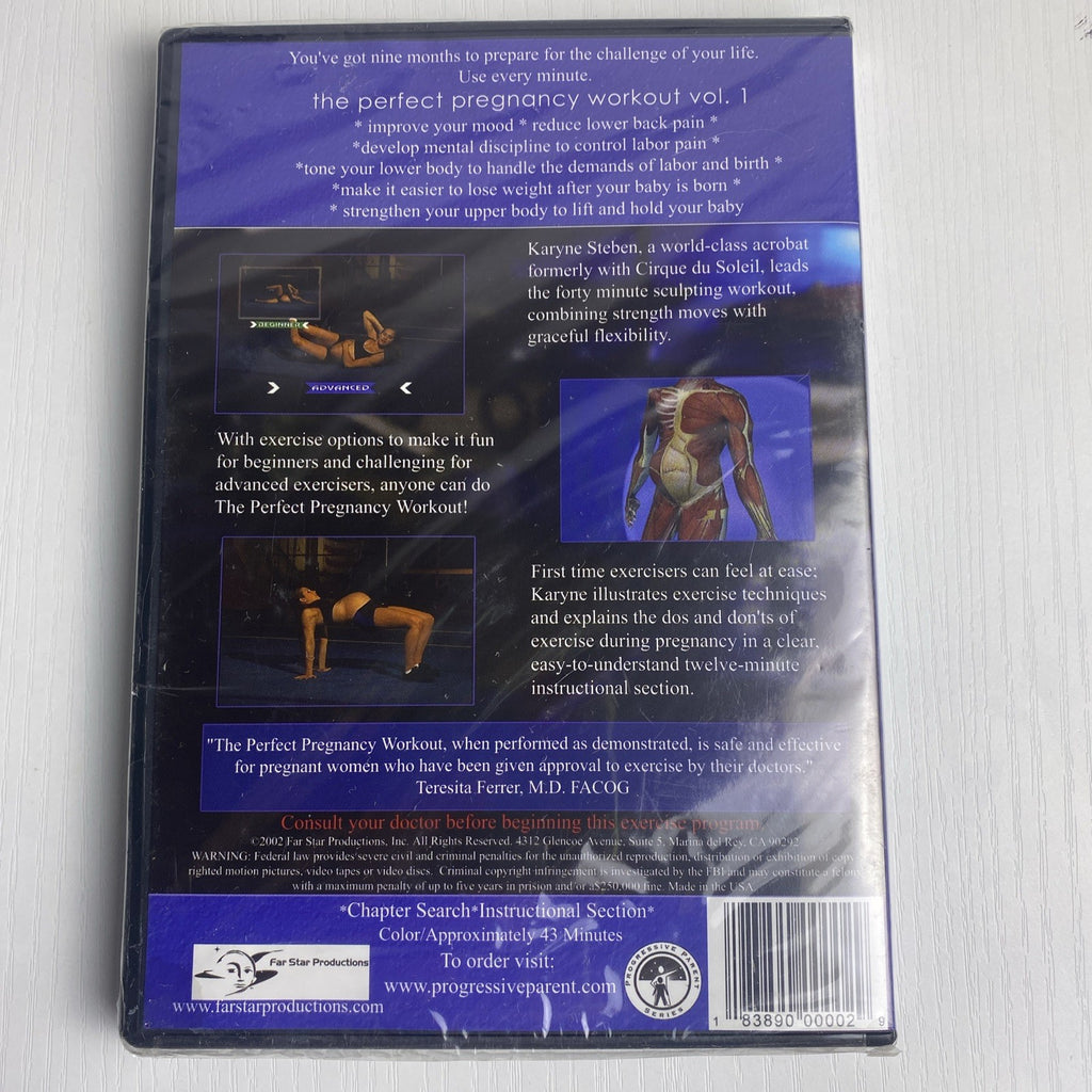 The Perfect Pregnancy Workout Vol. 1 Sculpting prenatal fitness DVD starring Karyne Steben, factory sealed in original wrap