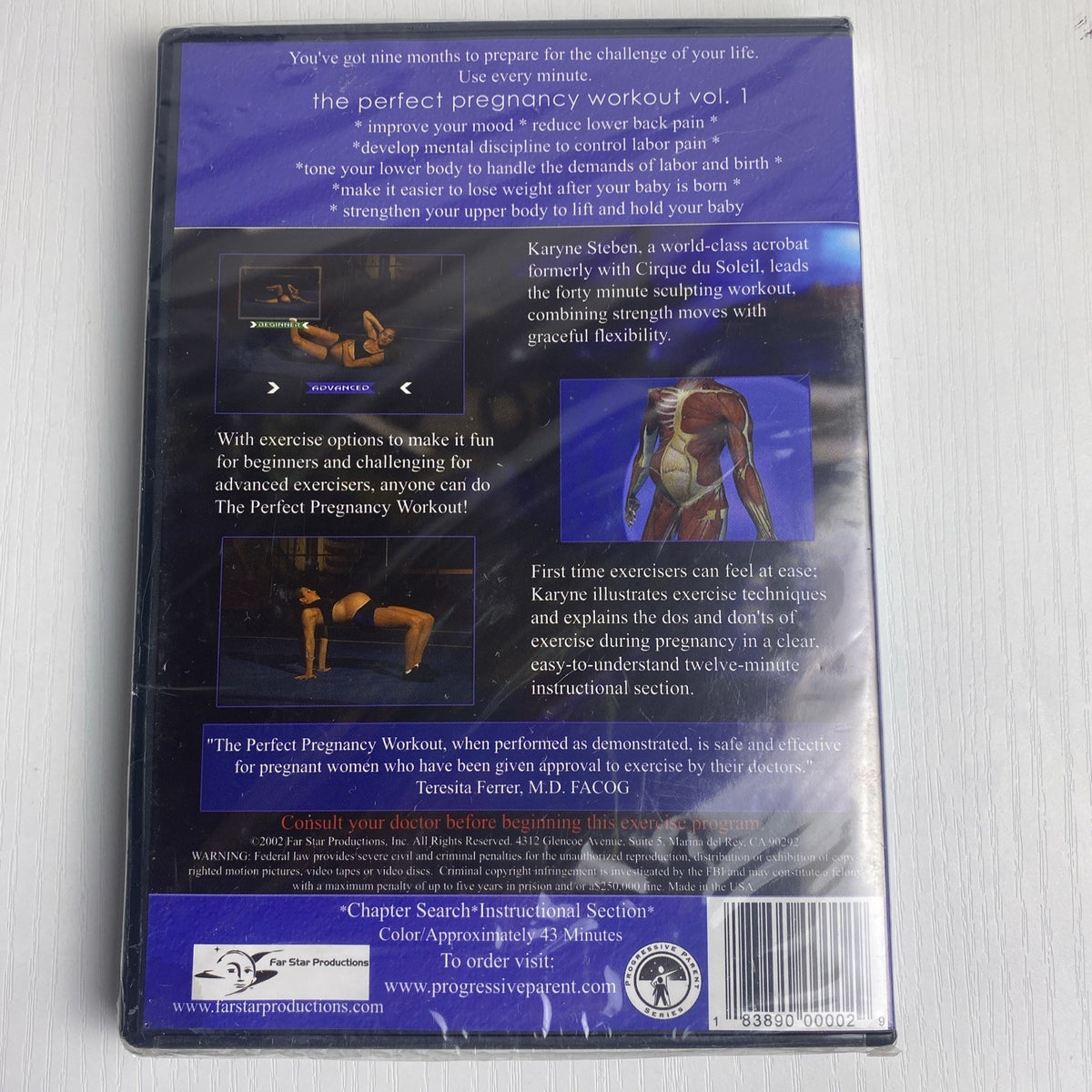 The Perfect Pregnancy Workout Vol. 1 Sculpting prenatal fitness DVD starring Karyne Steben, factory sealed in original wrap
