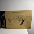 Pampered Chef model 1525 white cookie press with clear barrel and shaping discs in original box