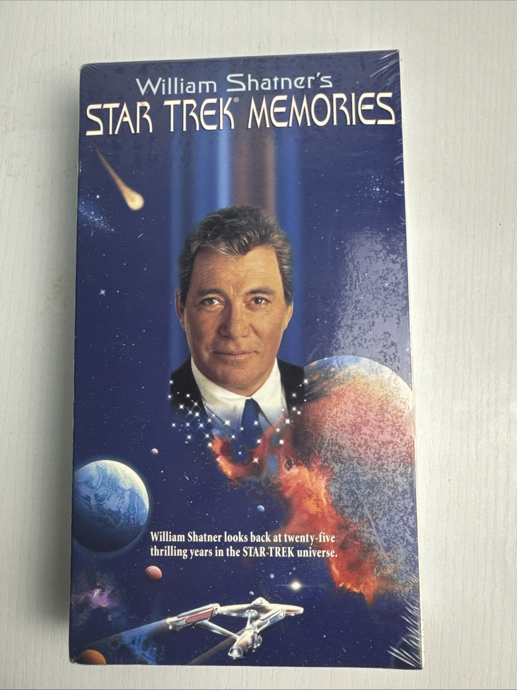 Factory sealed William Shatner's Star Trek Memories VHS tape in original 1995 Paramount slipcase