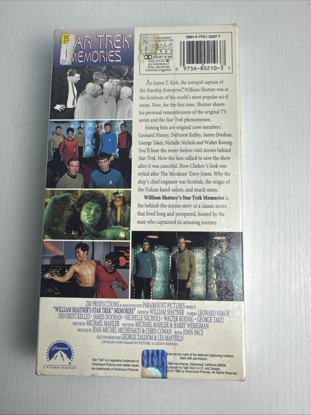 Factory sealed William Shatner's Star Trek Memories VHS tape in original 1995 Paramount slipcase