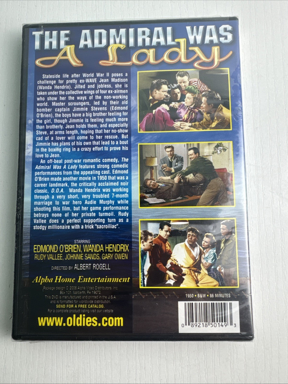 Factory sealed The Admiral Was a Lady 1950 DVD release by Alpha Video starring Edmond O'Brien and Wanda Hendrix