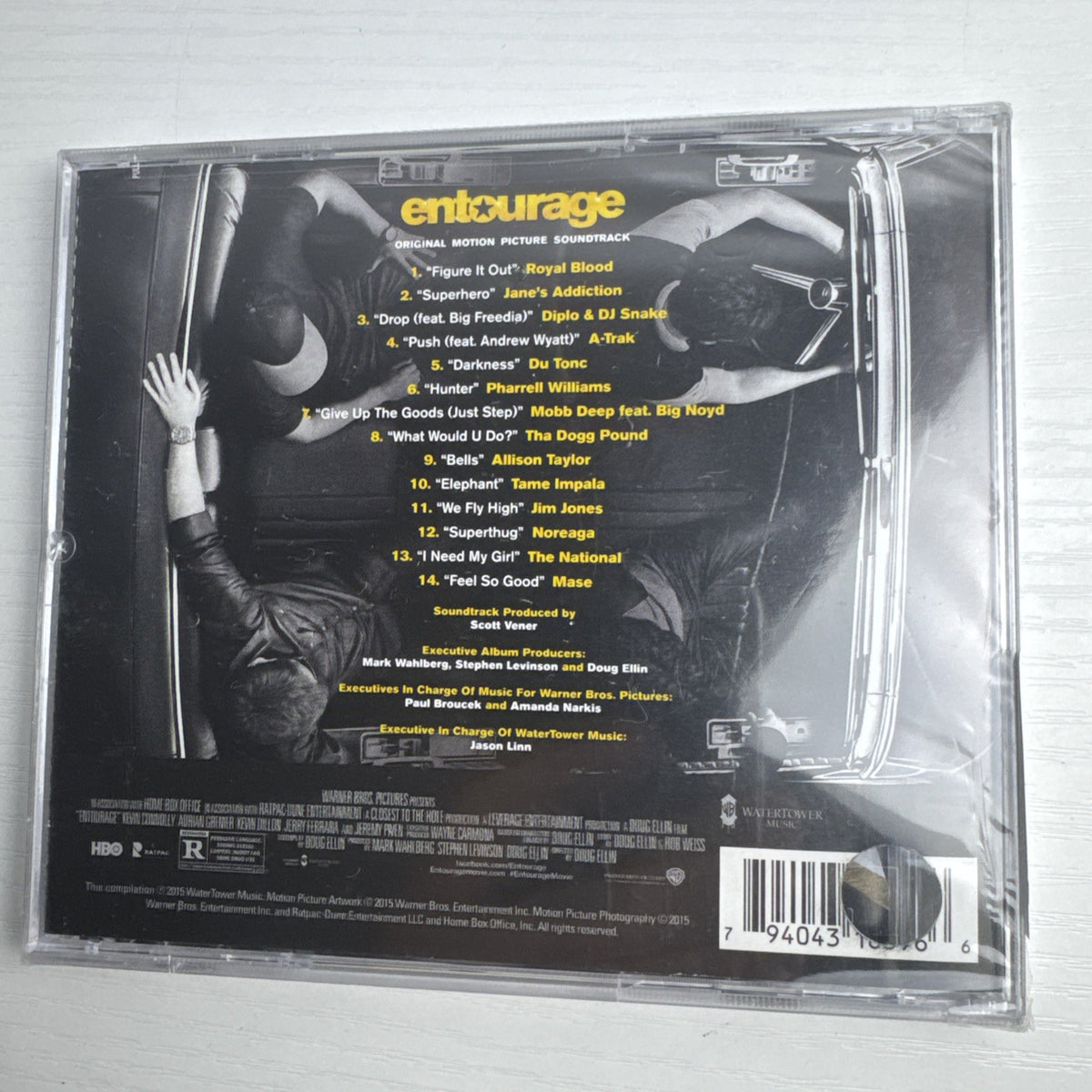Factory sealed Entourage original motion picture soundtrack CD released by WaterTower Music in 2015