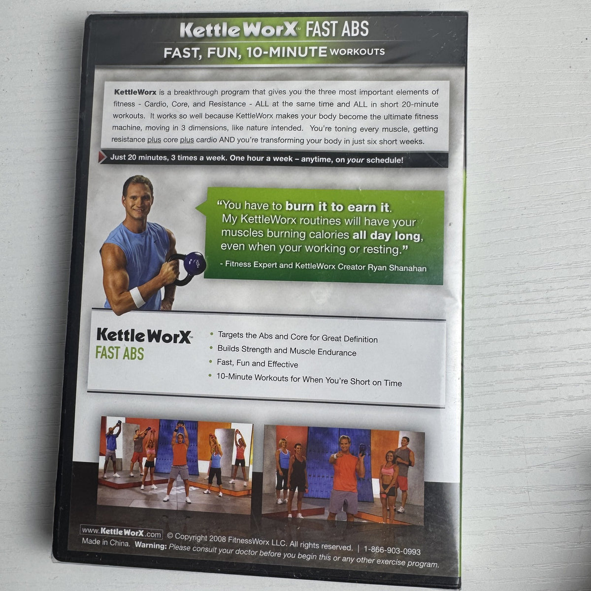 Factory sealed KettleWorx Fast Abs 10-minute core workout DVD