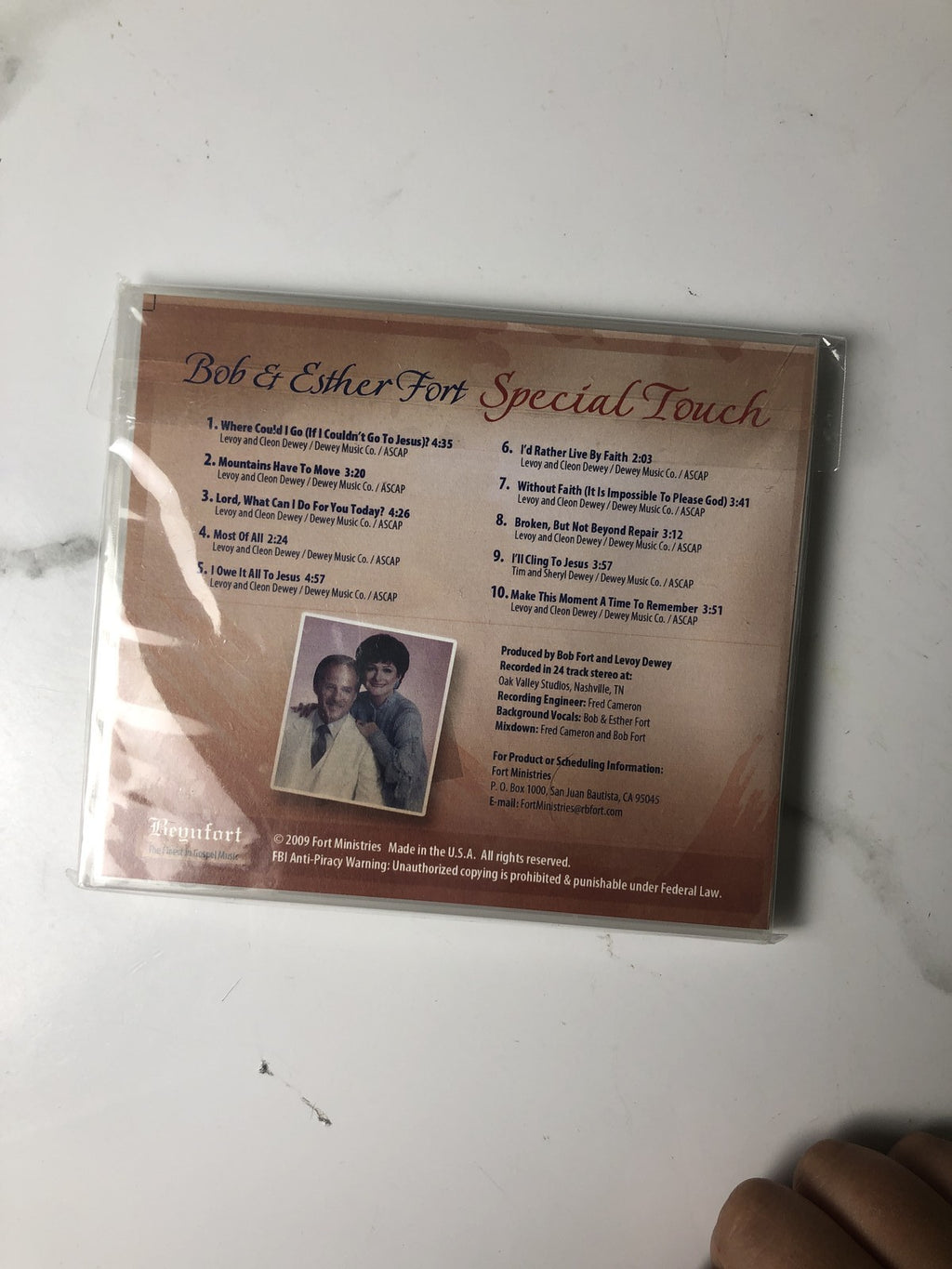 Front cover of Bob and Esther Fort Special Touch Christian gospel music CD, brand new and factory sealed.