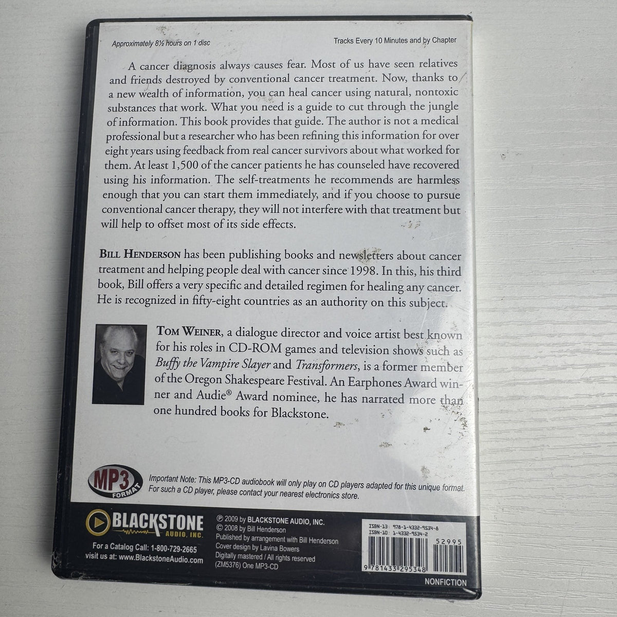 Factory-sealed Cancer-Free 3rd Edition MP3 CD audiobook by Bill Henderson