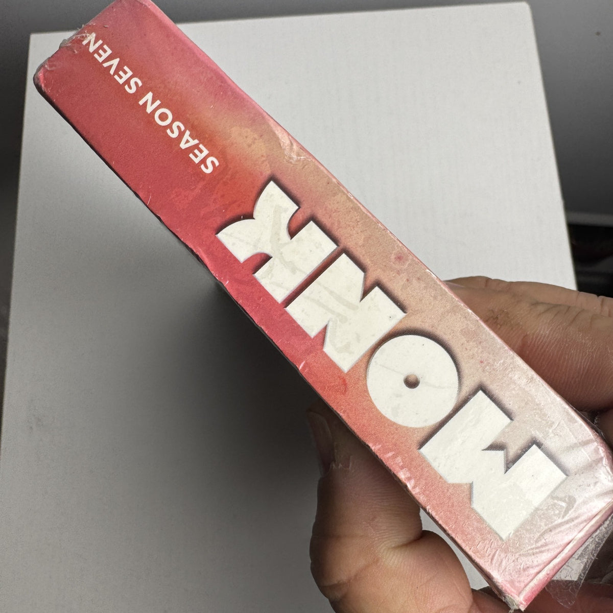 Monk Season Seven complete 4-disc DVD set factory sealed in shrinkwrap showing front cover and slipcase.