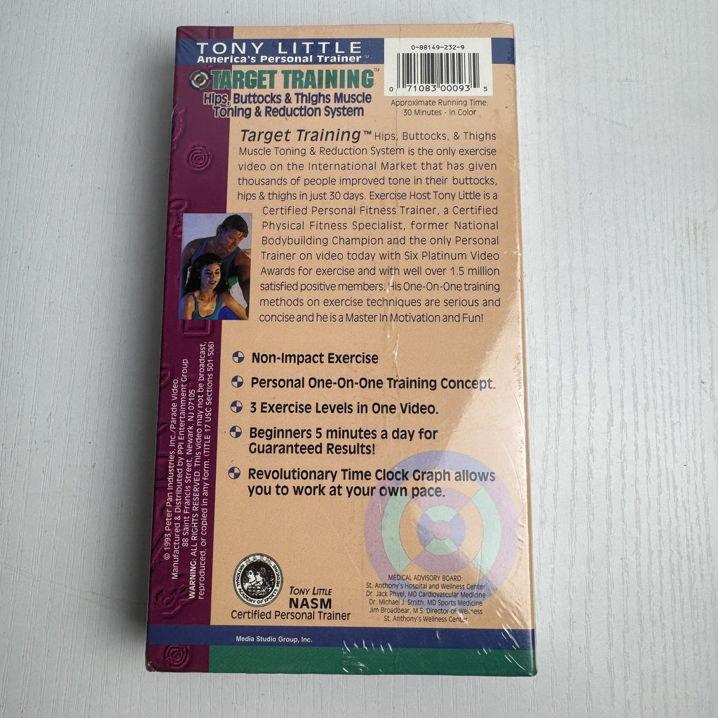 Factory sealed Tony Little Target Training Hips, Buttocks and Thighs 1994 VHS workout tape