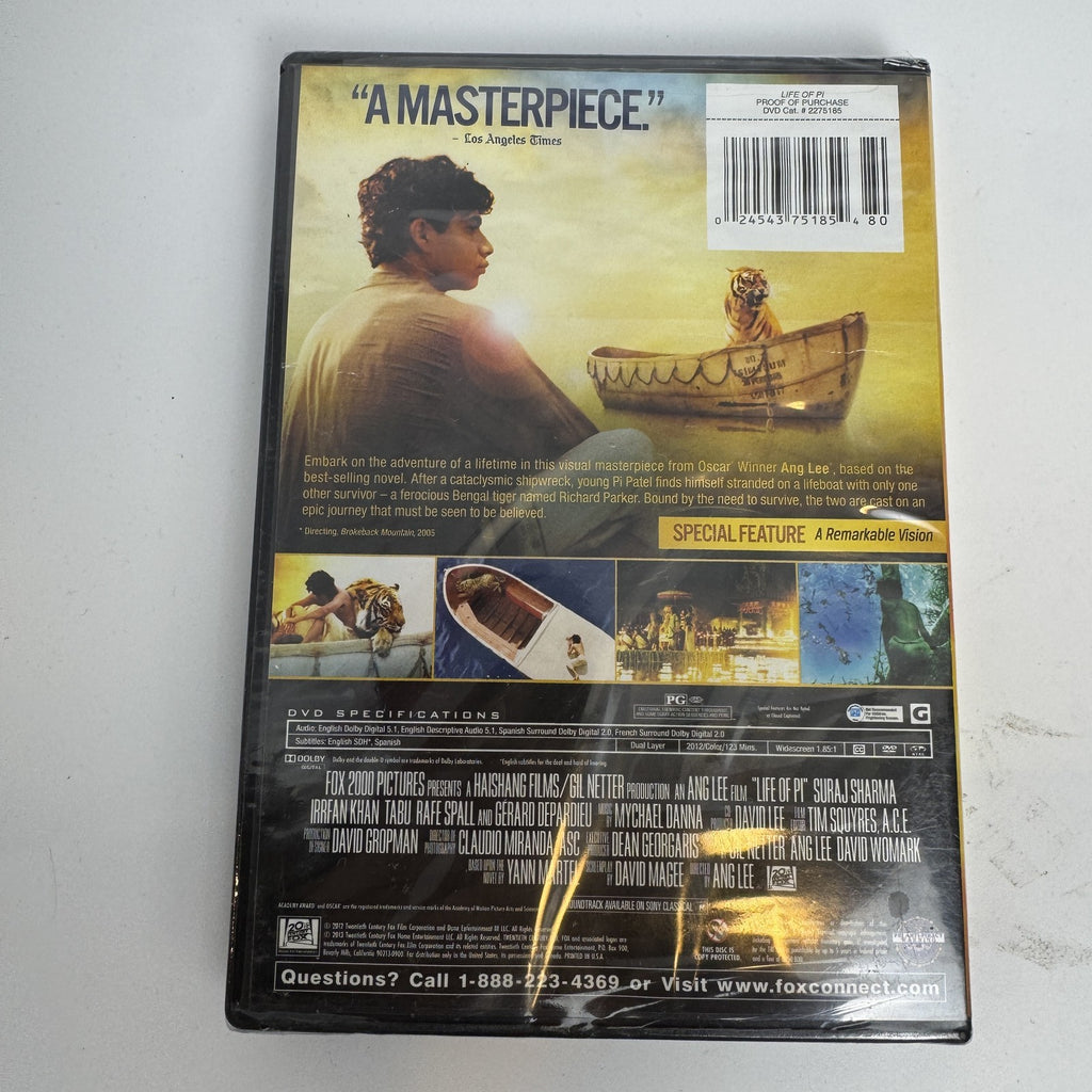 Brand new factory sealed Life of Pi DVD directed by Ang Lee