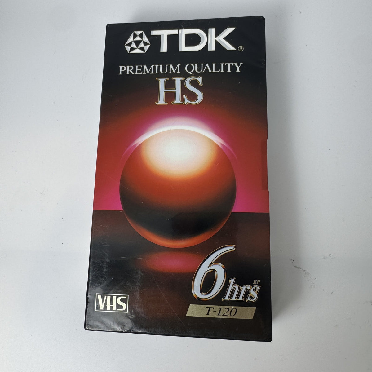 Brand new factory sealed TDK Premium Quality HS T-120 blank VHS tape vintage 1995 made in Japan