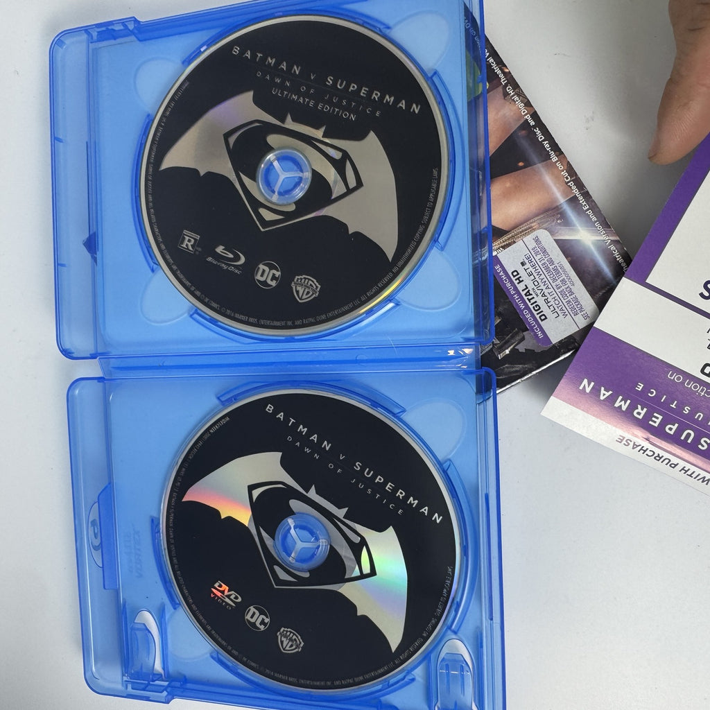 Batman v Superman Dawn of Justice Ultimate Edition Extended Cut Blu-ray and DVD media set cover