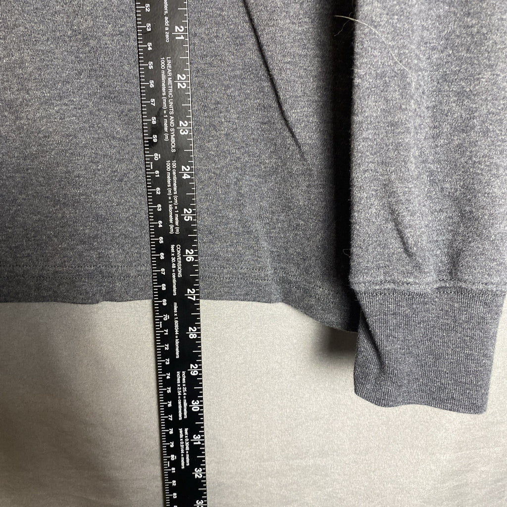 Lands' End men's traditional fit long sleeve cotton blend polo shirt in heather gray, size XL.