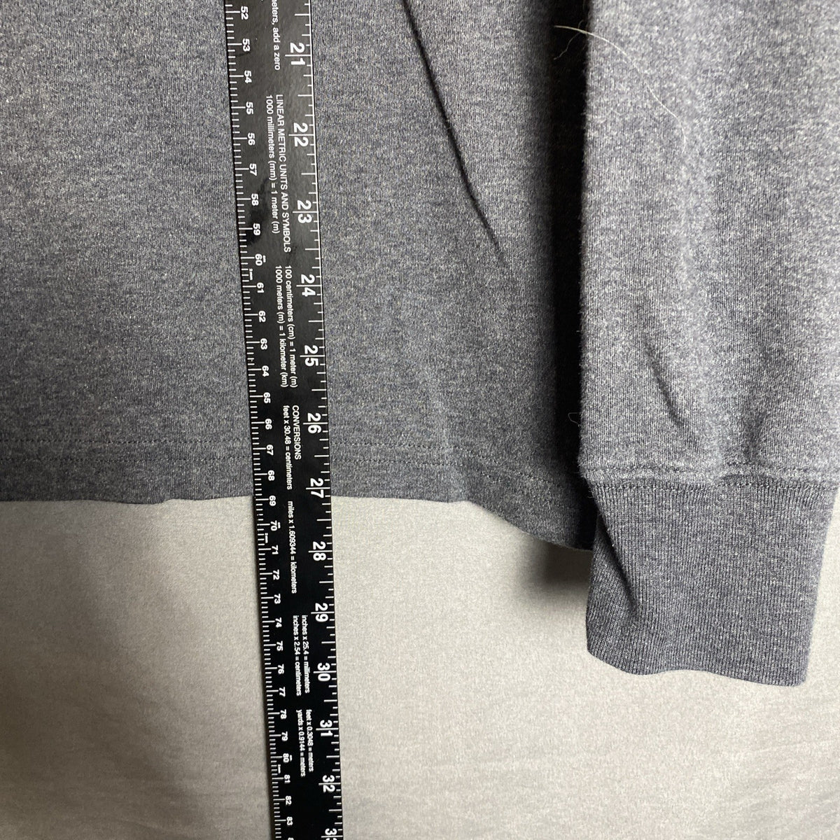 Lands' End men's traditional fit long sleeve cotton blend polo shirt in heather gray, size XL.