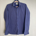 Ted Baker dark blue slim fit cotton dress shirt in size 15 with button-down collar