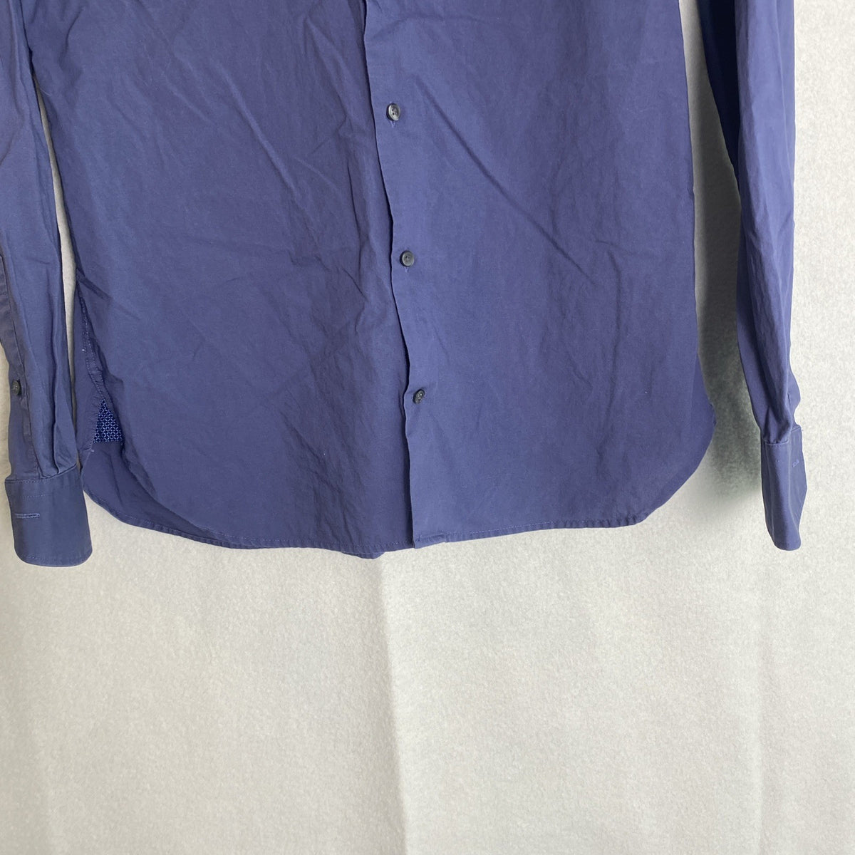 Ted Baker dark blue slim fit cotton dress shirt in size 15 with button-down collar