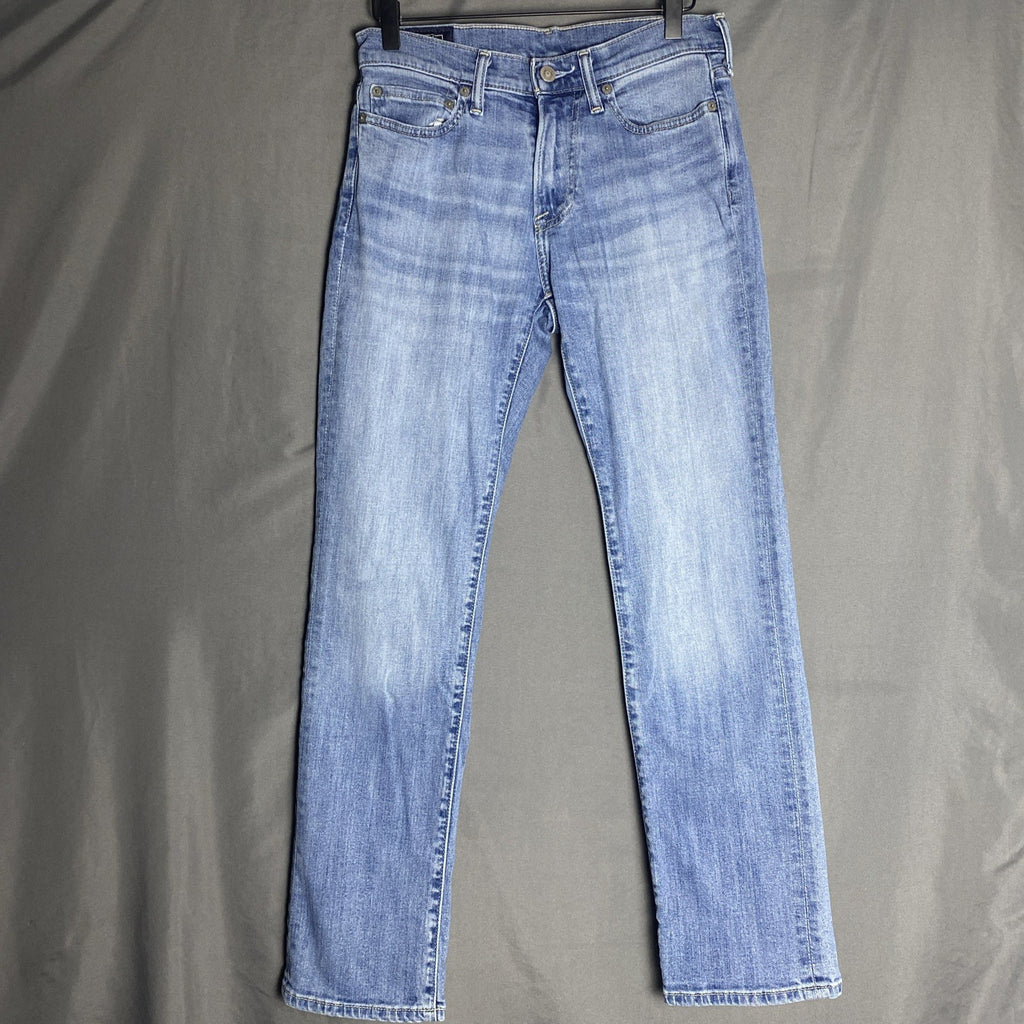 Abercrombie & Fitch Kennan straight leg jeans in light wash blue denim, size 29x28.