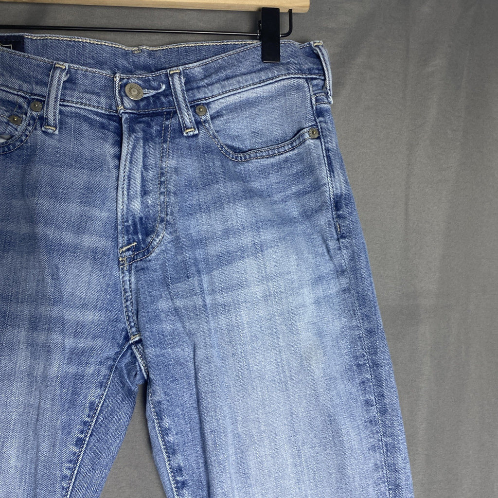 Abercrombie & Fitch Kennan straight leg jeans in light wash blue denim, size 29x28.