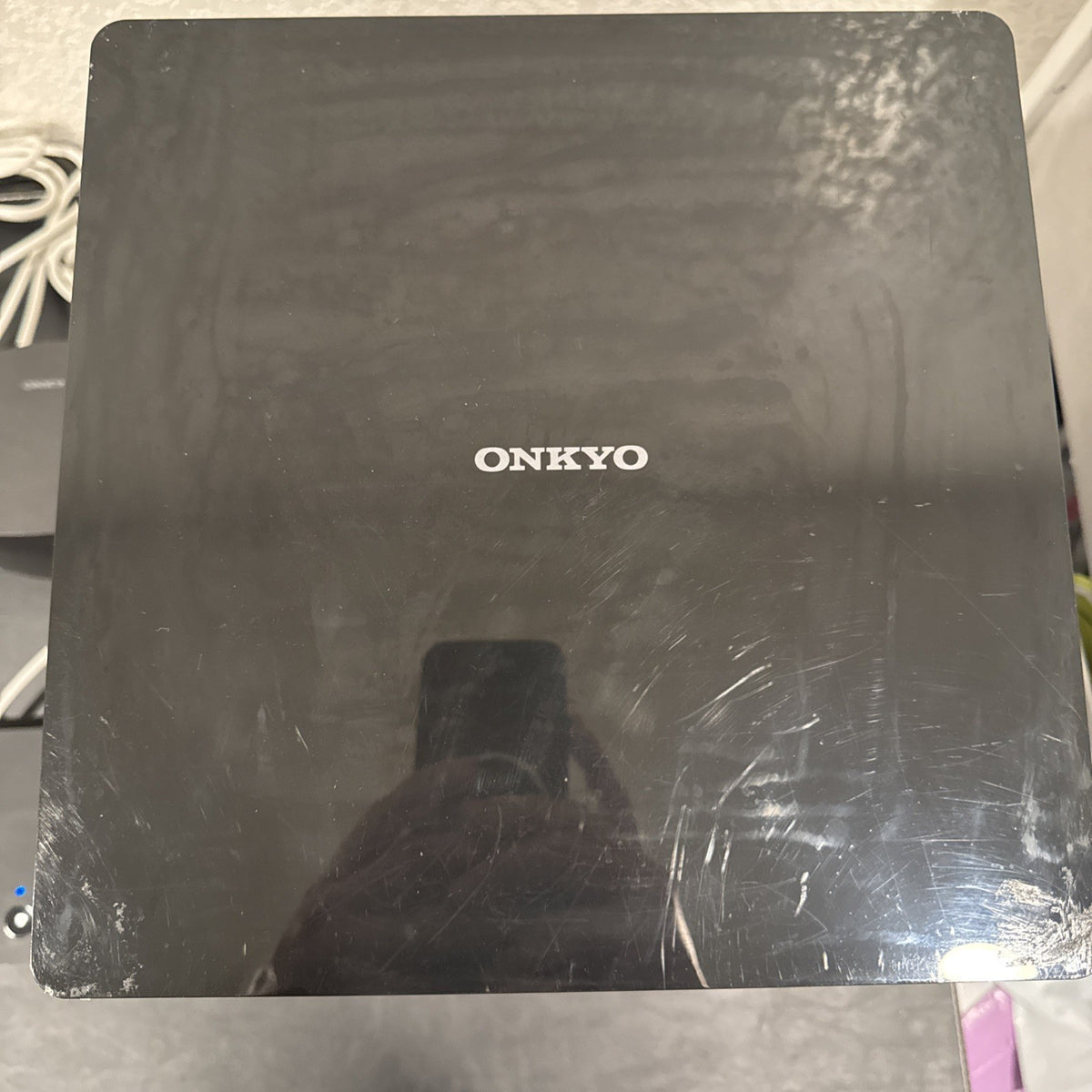 Onkyo LS3100 black 2.1 home theater speaker system with wireless subwoofer, satellite speakers, and original box
